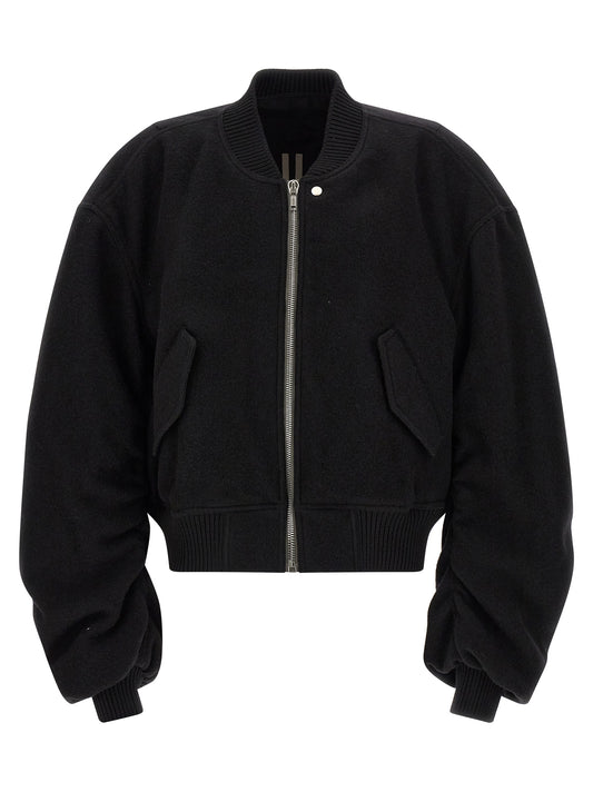 Black Virgin Wool Bomber