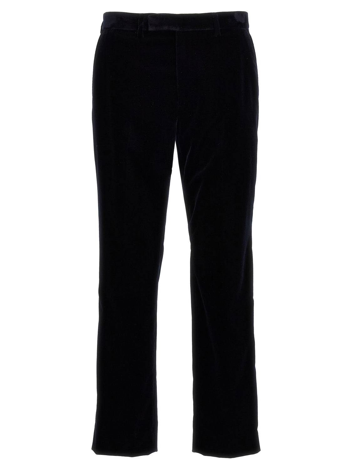 Blue Cotton Casual Pants