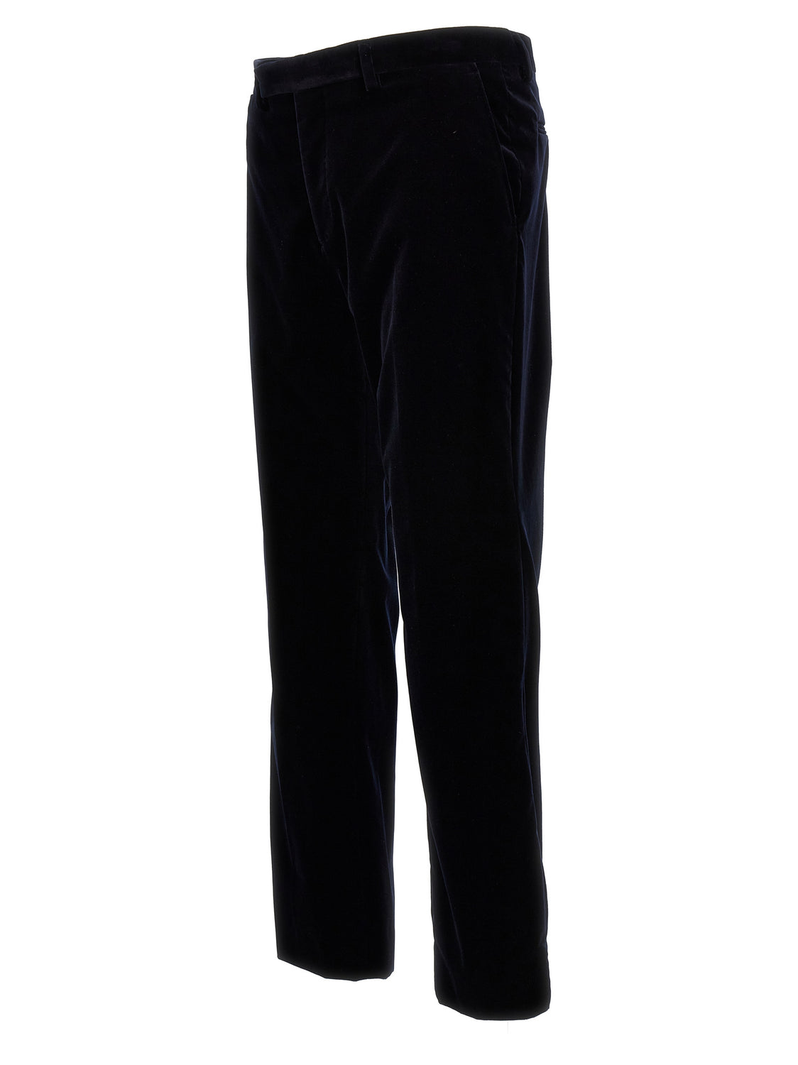 Blue Cotton Casual Pants