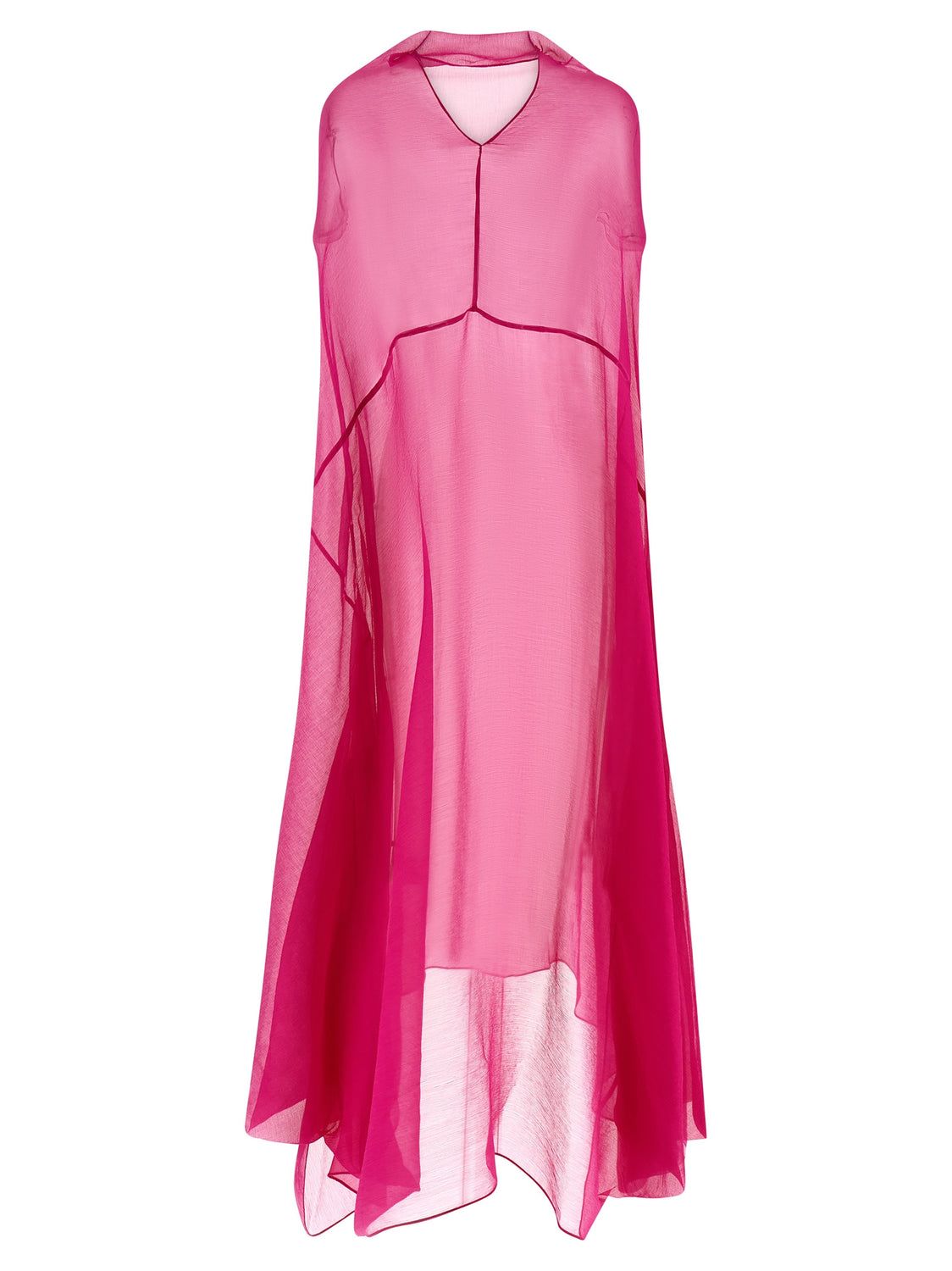 Fuchsia Silk Midi Dress