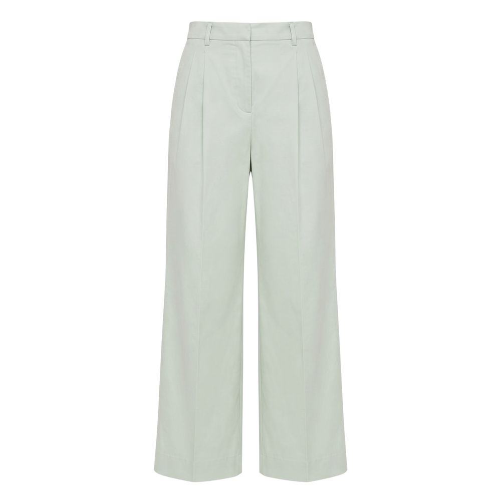 Green Cotton Women Pants