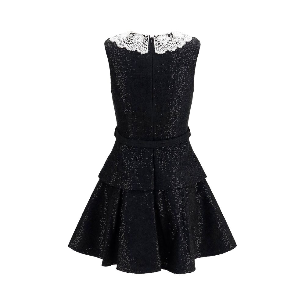 Black Polyester Casual Dress