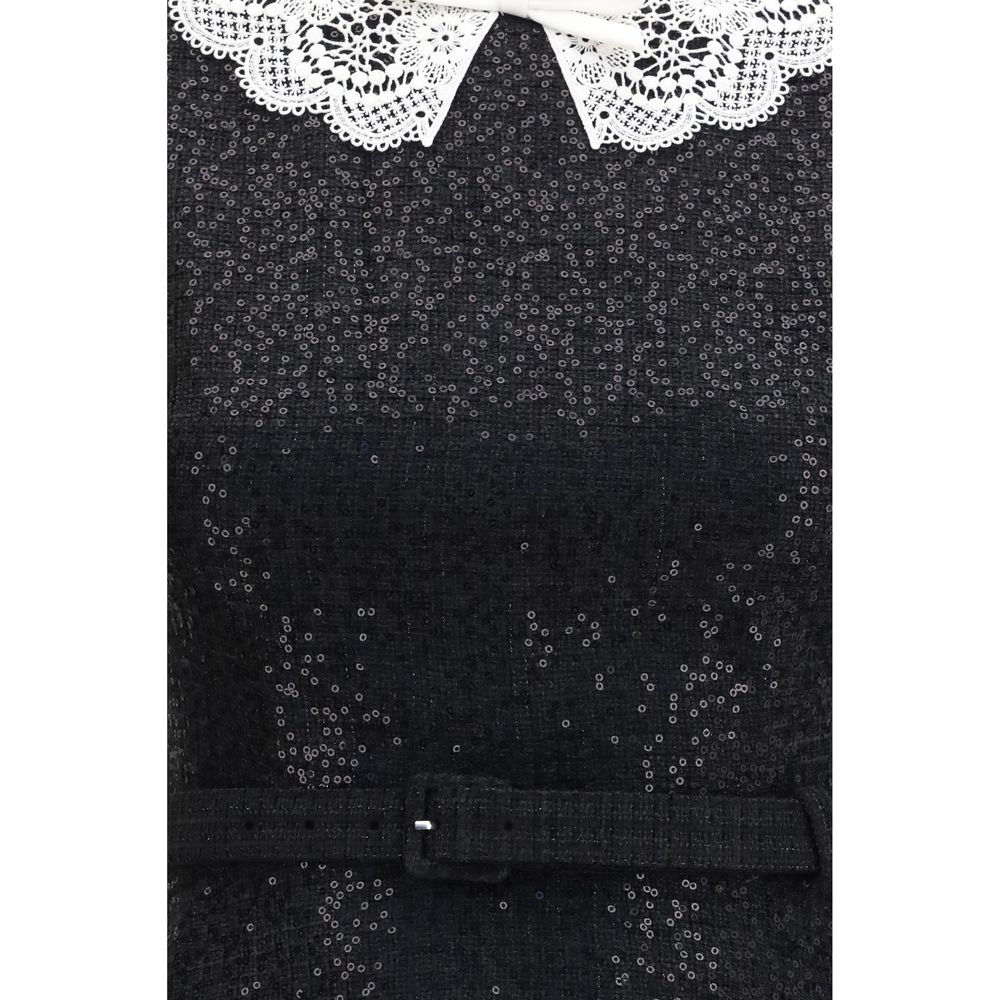 Black Polyester Casual Dress