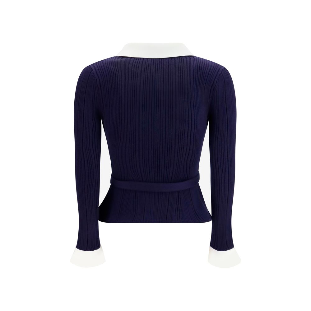 Blue Polyamide Cardigan