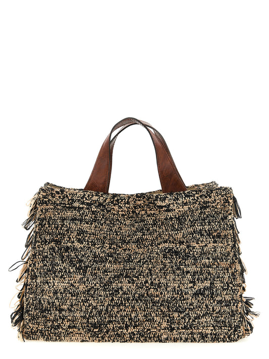 Bicolor Raffia Handbag