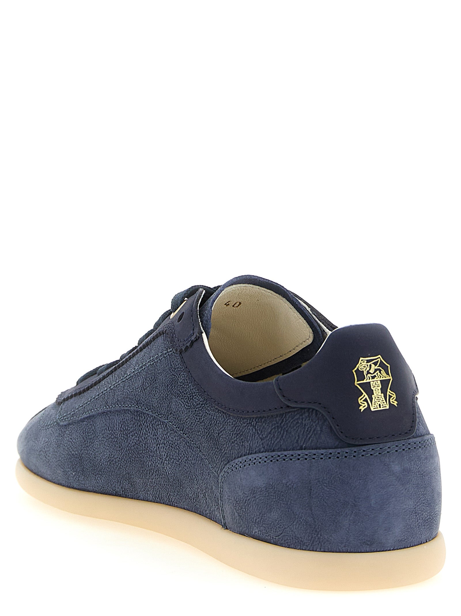 Blue Calfskin Low Top Sneakers