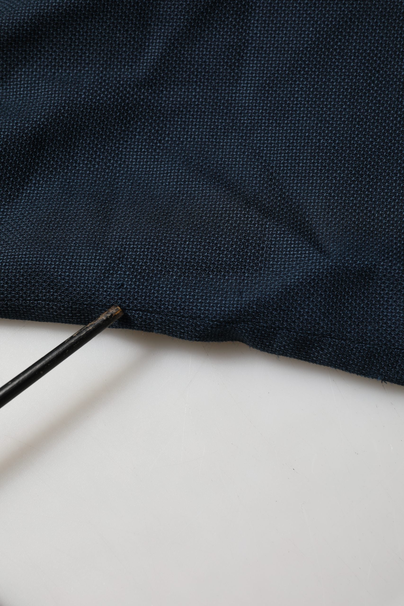 Blue Wool Logo Single Breasted Coat Jacket