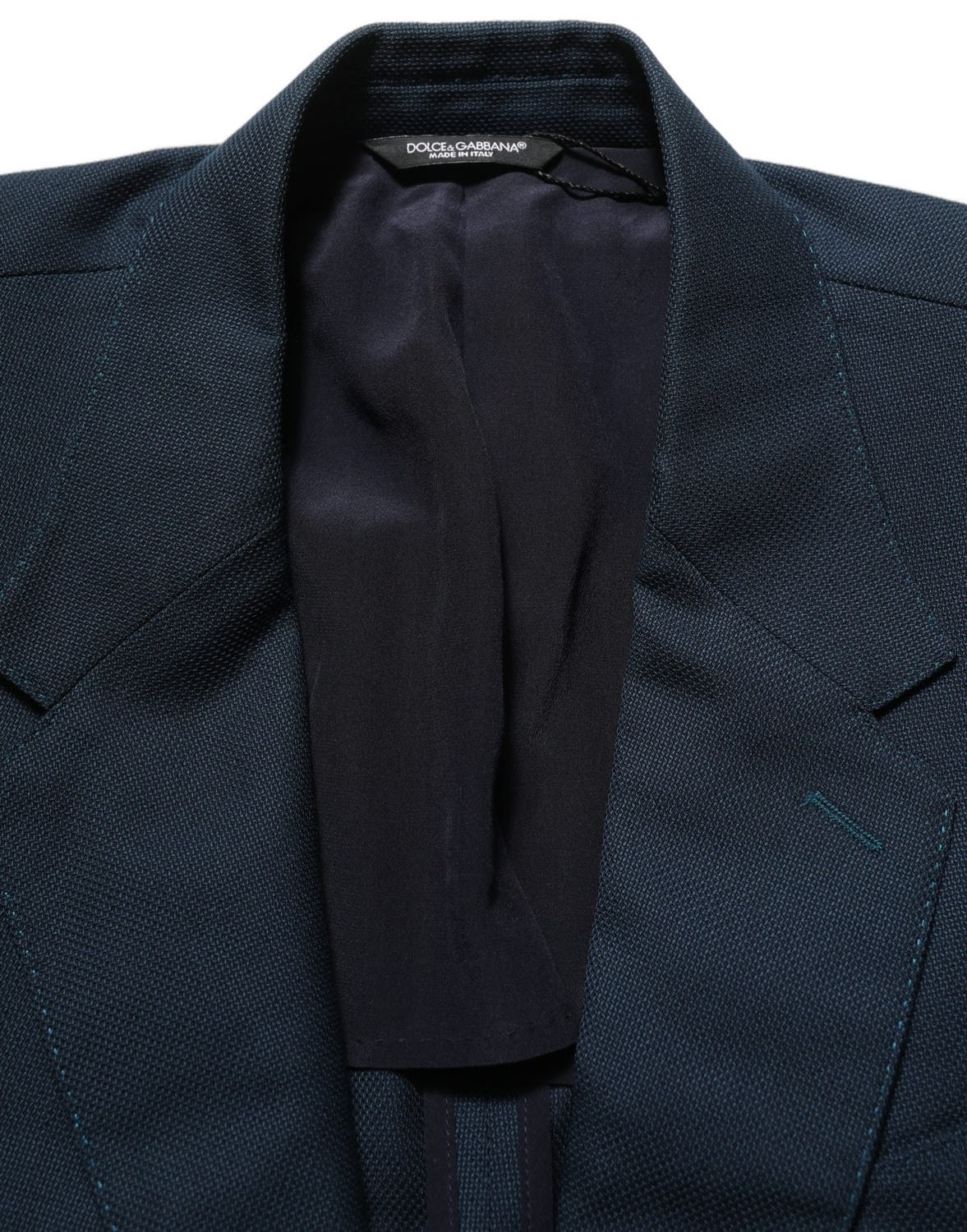Blue Wool Logo Single Breasted Coat Jacket