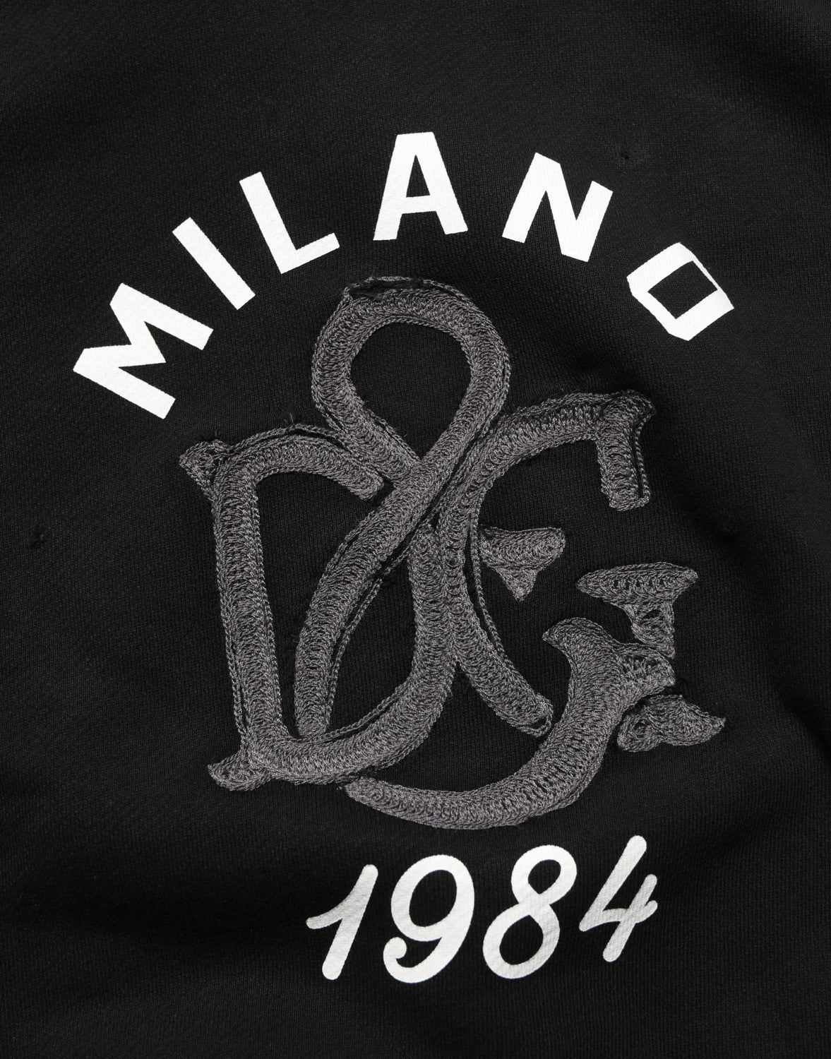 Black Cotton Milano1984 Print Hoodie Sweater