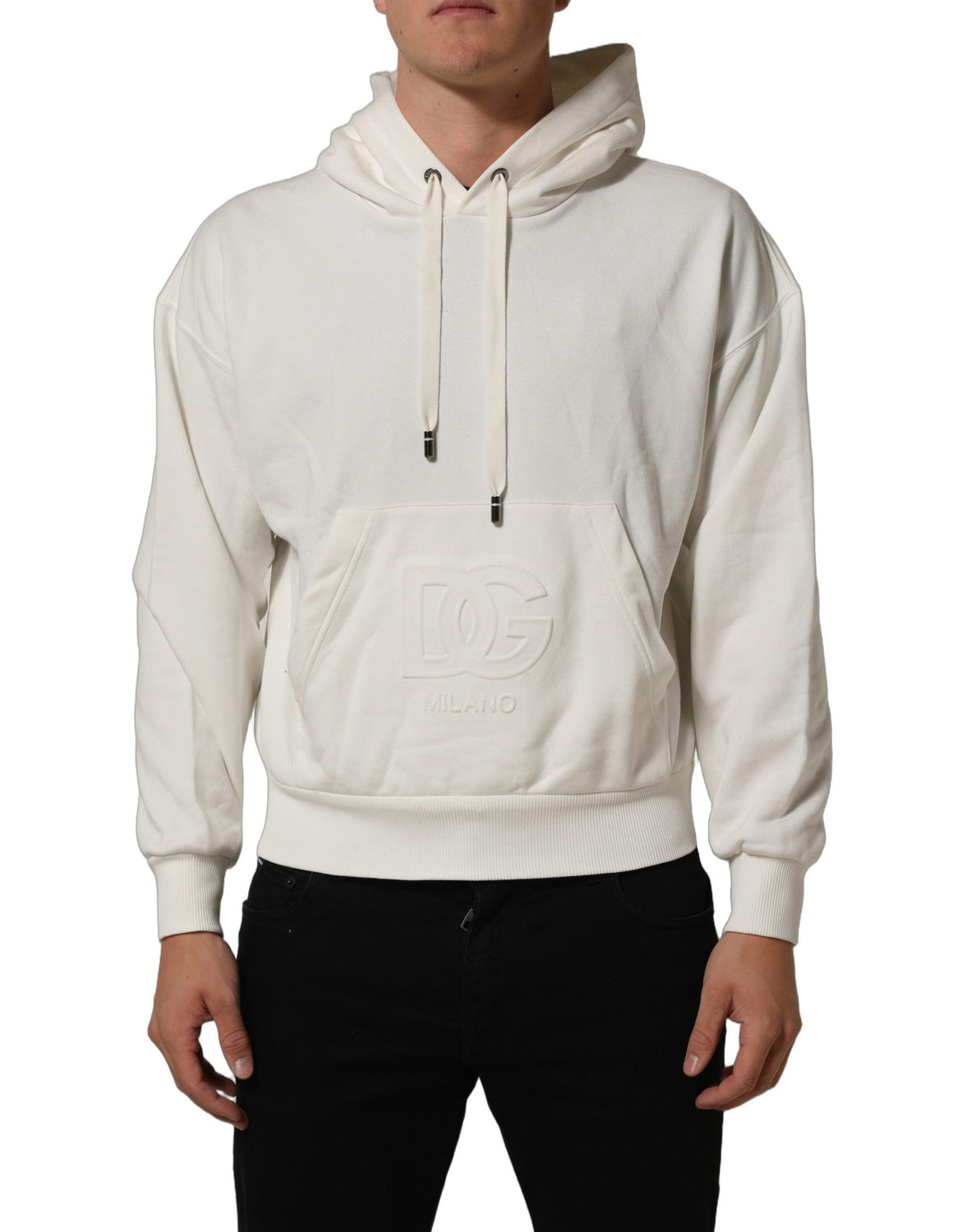 White Logo Hooded PulloverSweatshirt Sweater