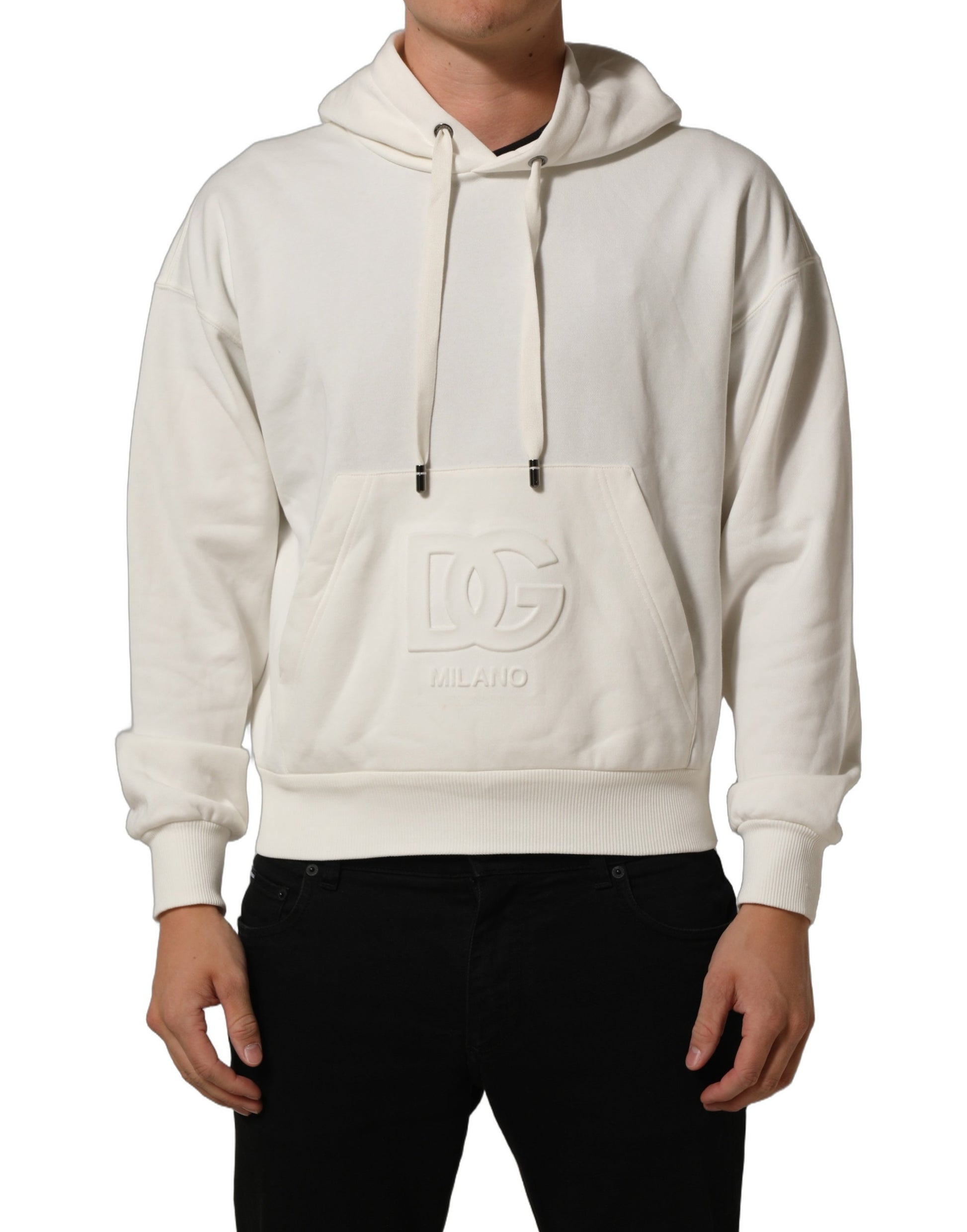 White Logo Hooded PulloverSweatshirt Sweater