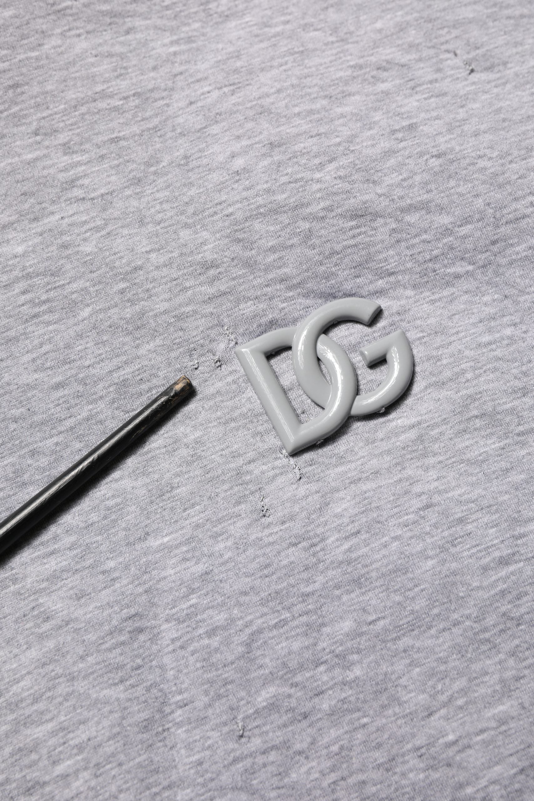 Gray Cotton Logo Hooded Sweatshirt Sweater