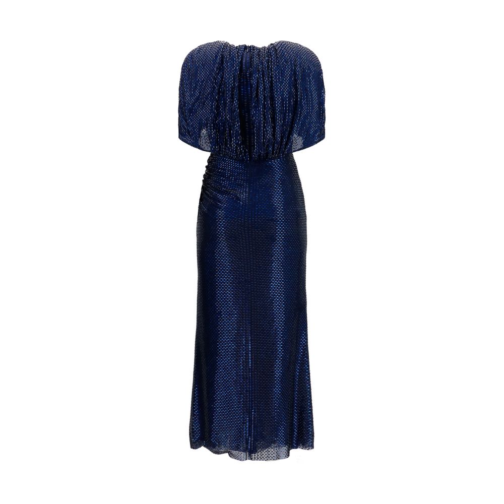 Blue Polyester Cocktail Dress