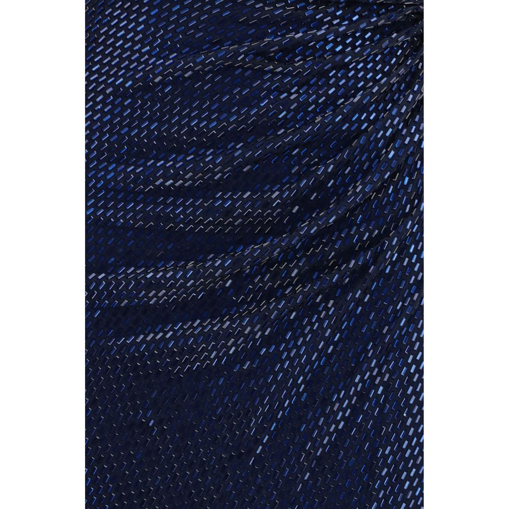 Blue Polyester Cocktail Dress