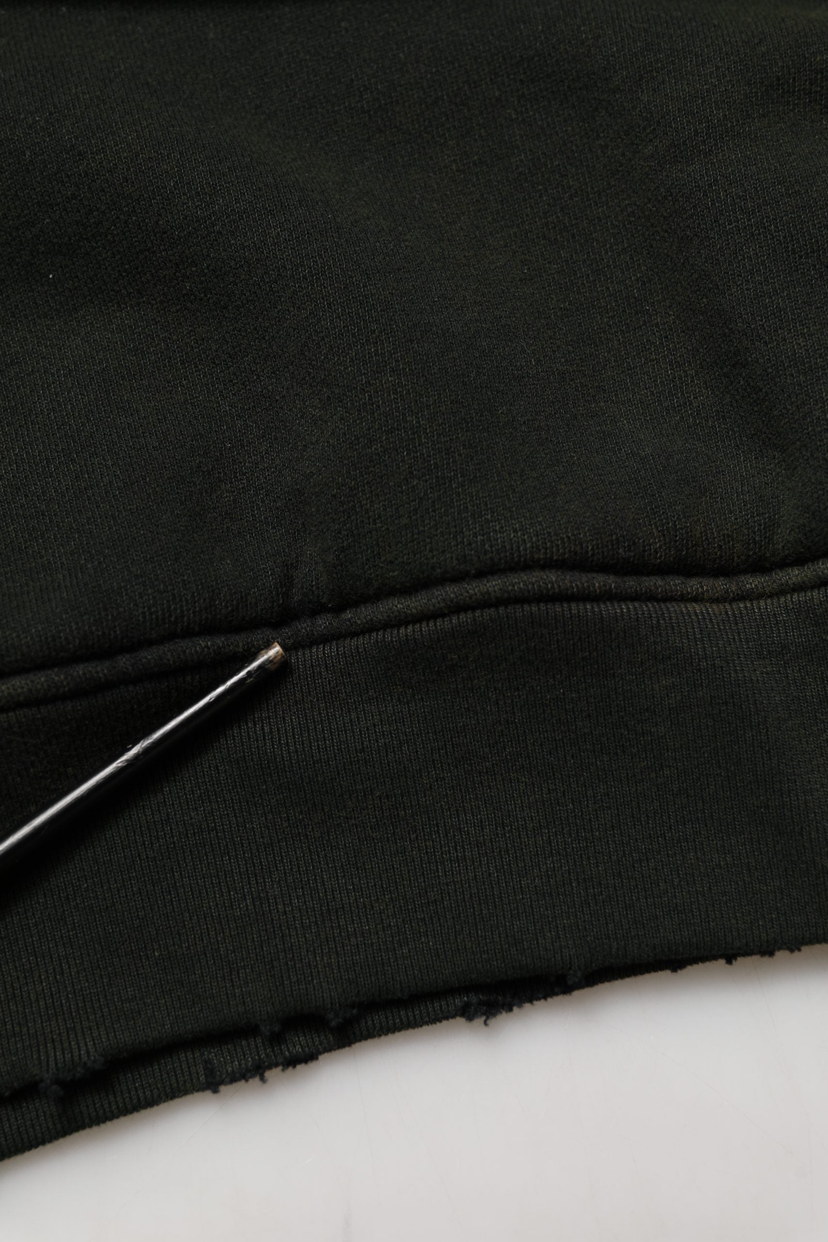 Black Cotton Crew Neck Men Sweatshirt Sweater