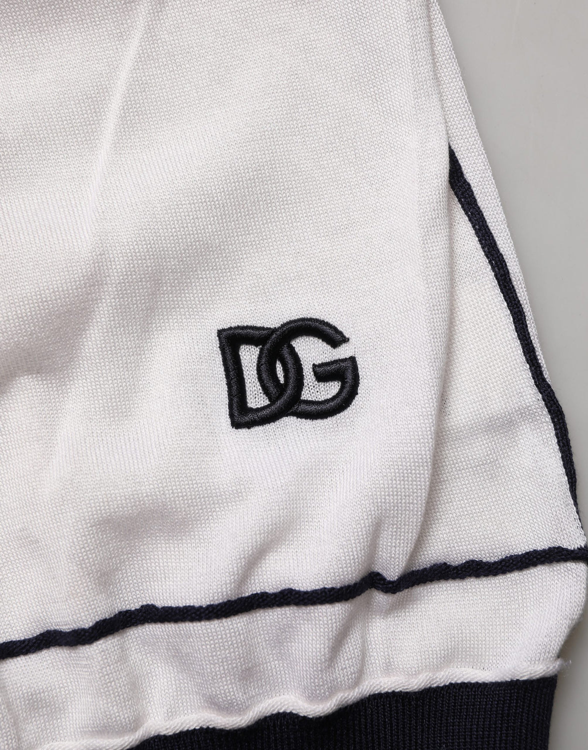 White Silk Collared Henley Pullover Sweater