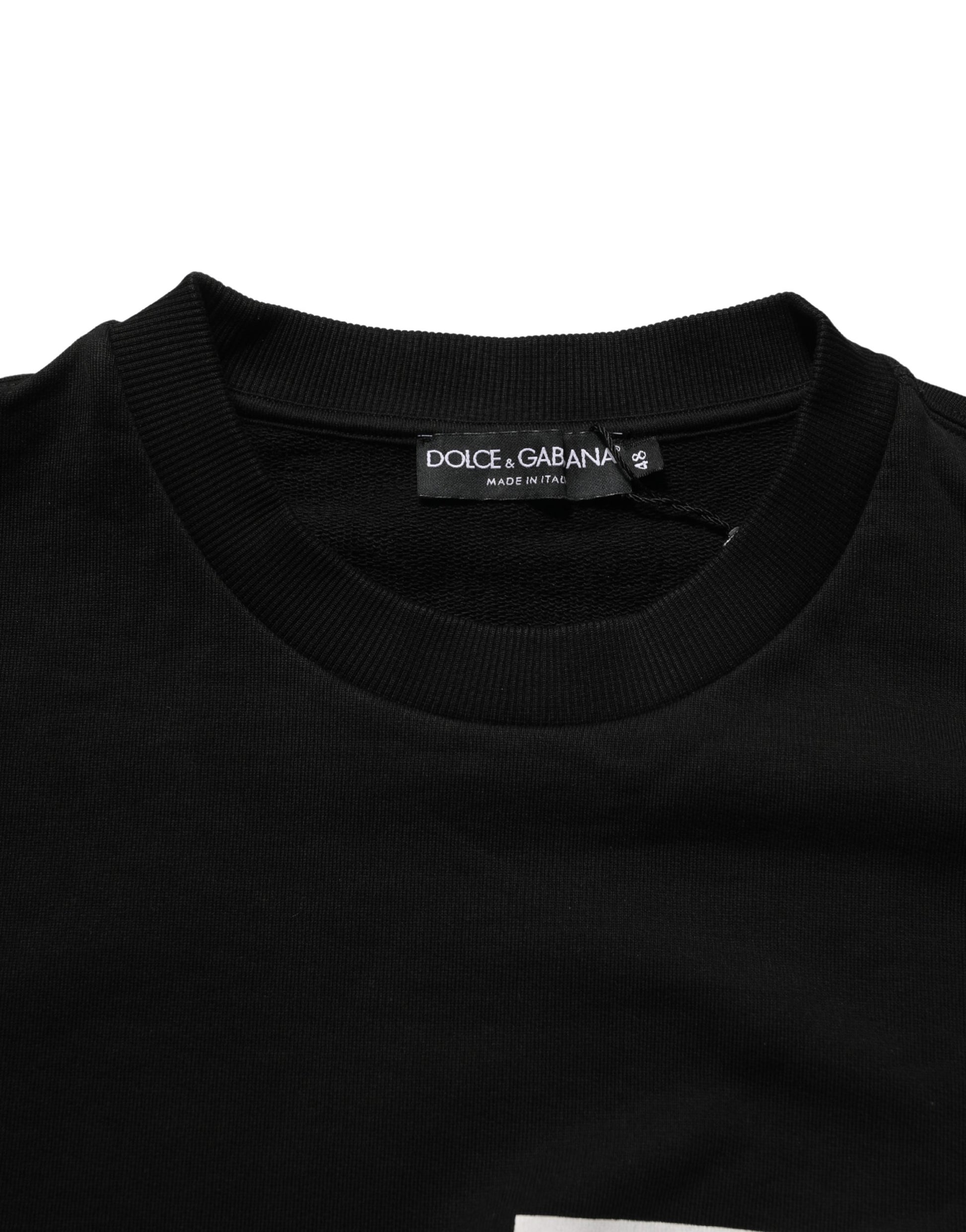Black Cotton Logo Print Sweatshirt Sweater