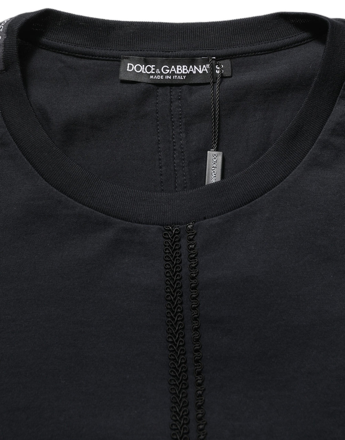 Dark Blue Cotton Round Neck Pullover Sweater