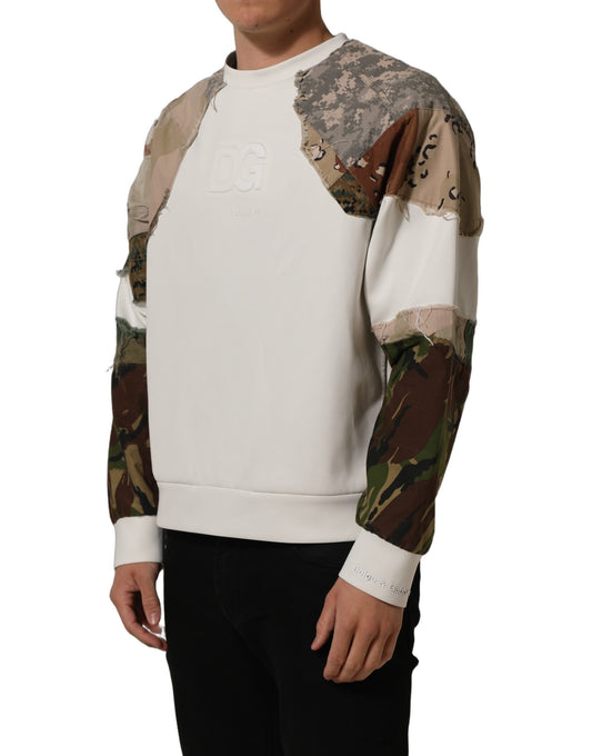 Multicolor Camo Patchwork Sweatshirt Sweater