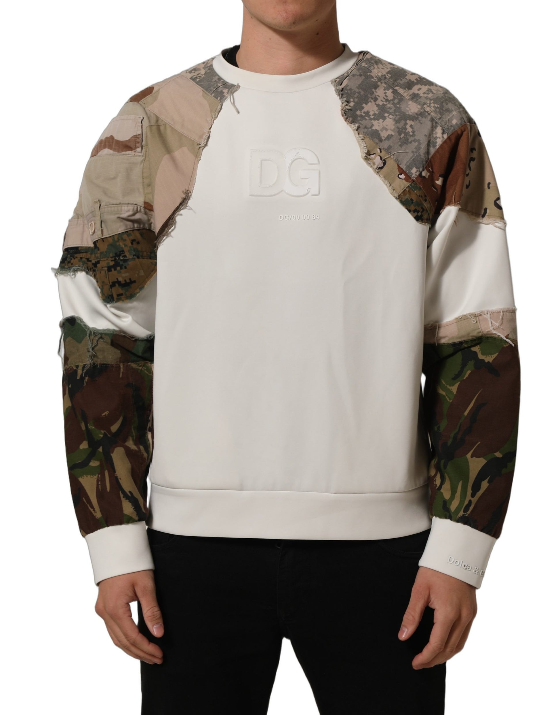Multicolor Camo Patchwork Sweatshirt Sweater