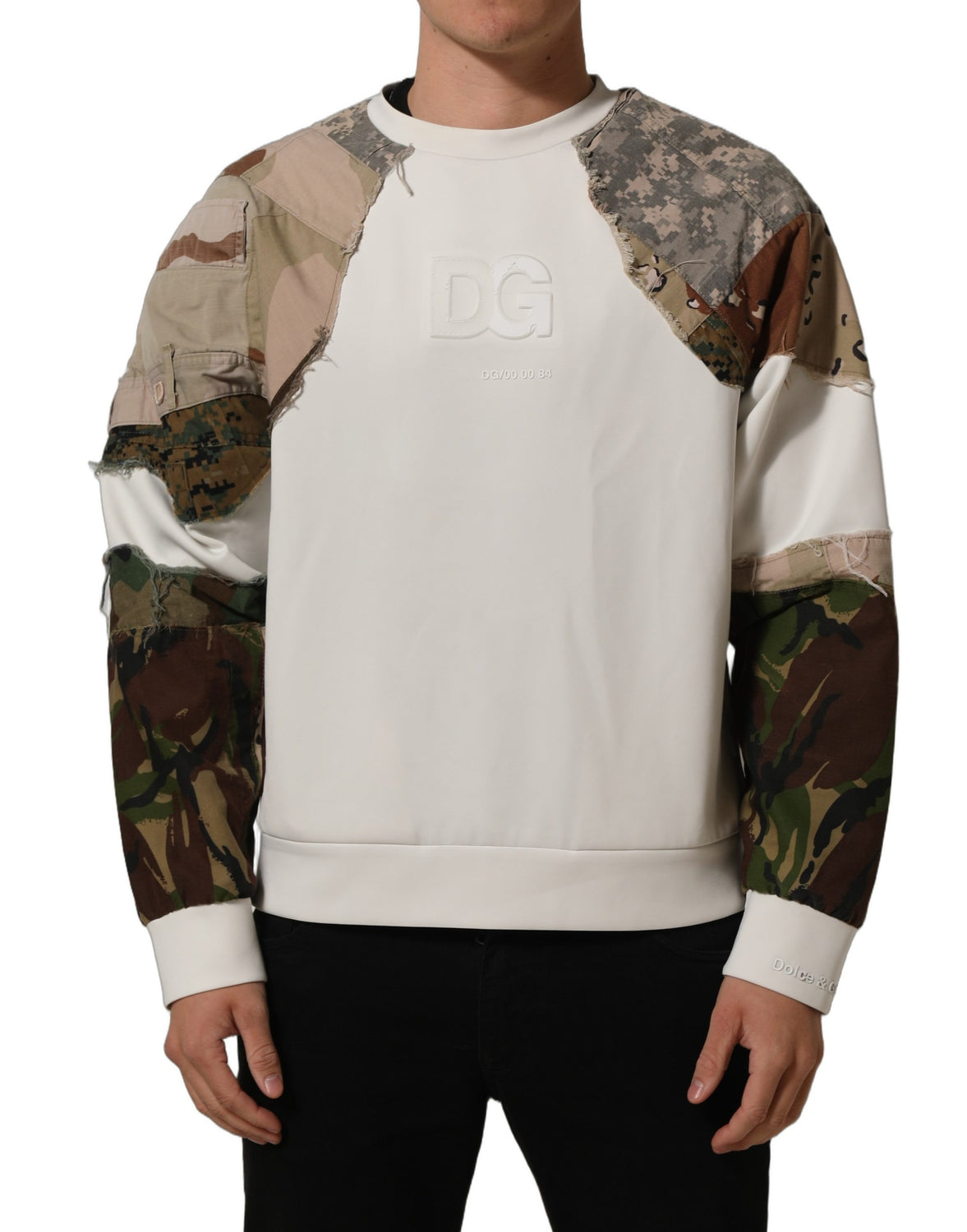 Multicolor Camo Patchwork Sweatshirt Sweater