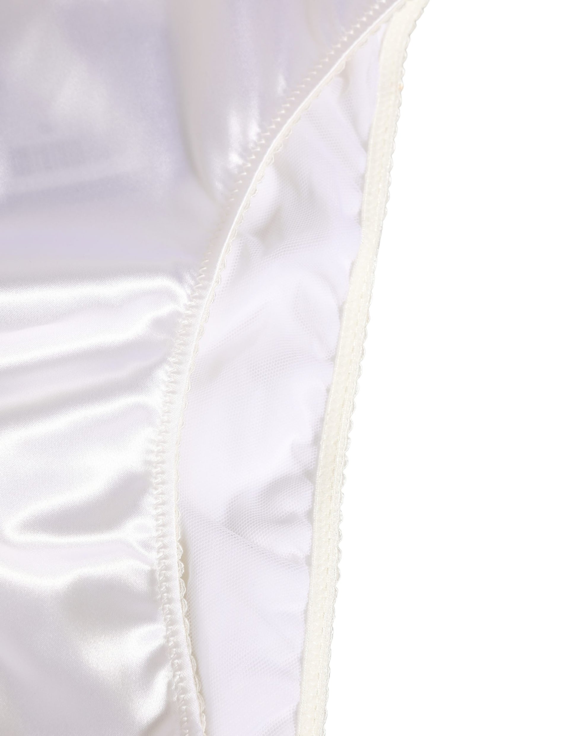 White Satin High-Waist Brief Logo Women Underwear