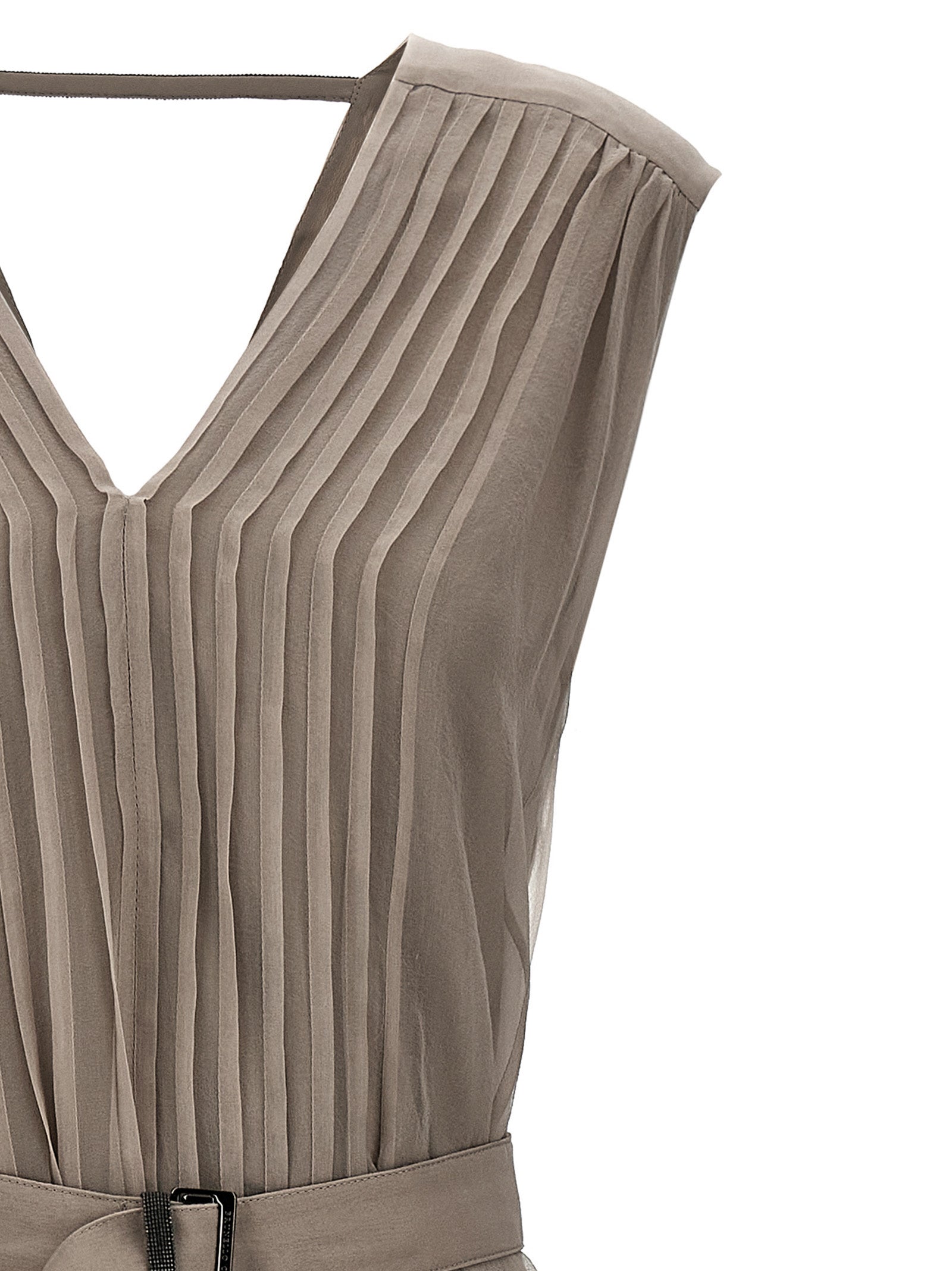 Beige Silk Long Dress