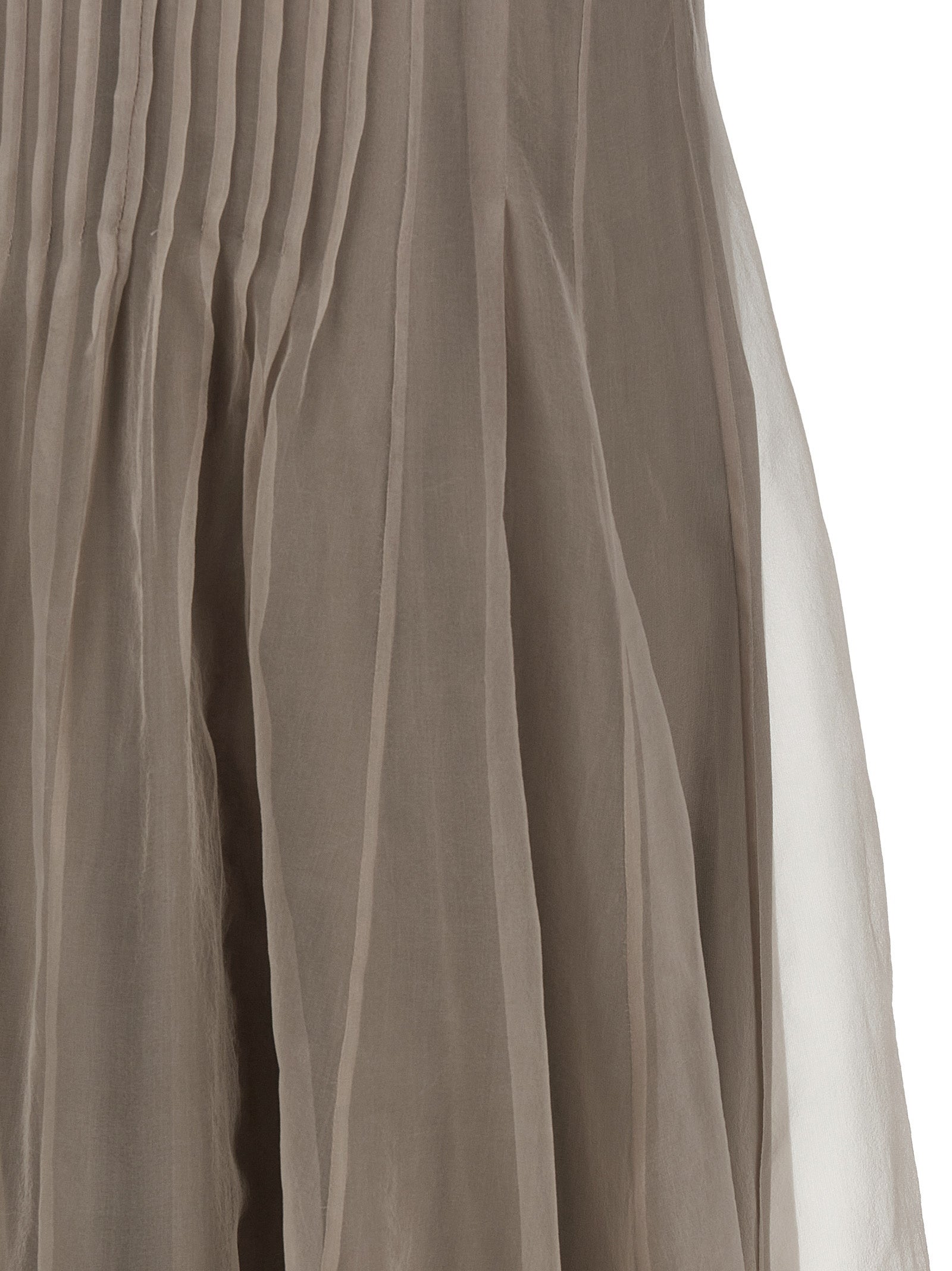 Beige Silk Long Dress
