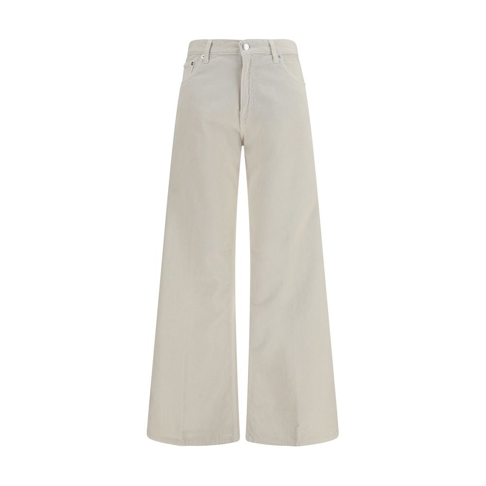 White Cotton Relaxed Fit Jeans