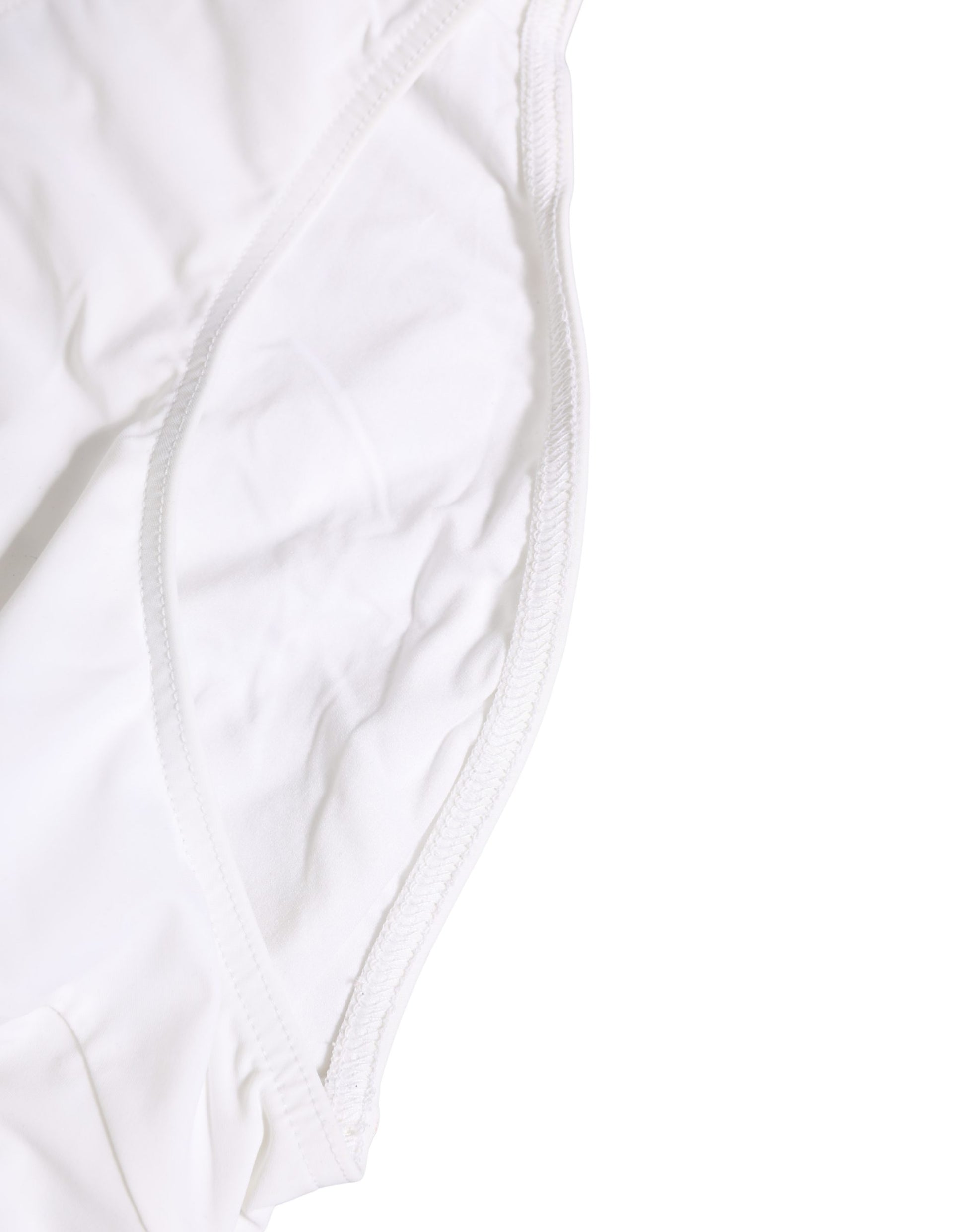 White Stretch Drawstring Swim Brief Swimwear