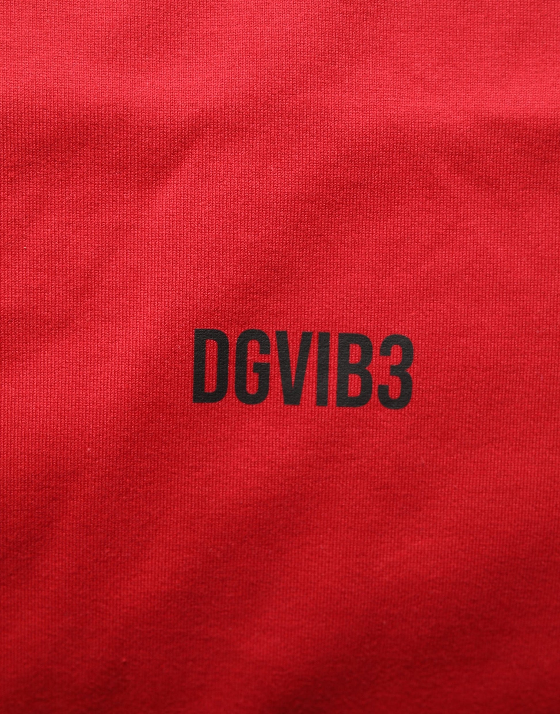 Red Cotton Graphic Print Crew Neck T-shirt
