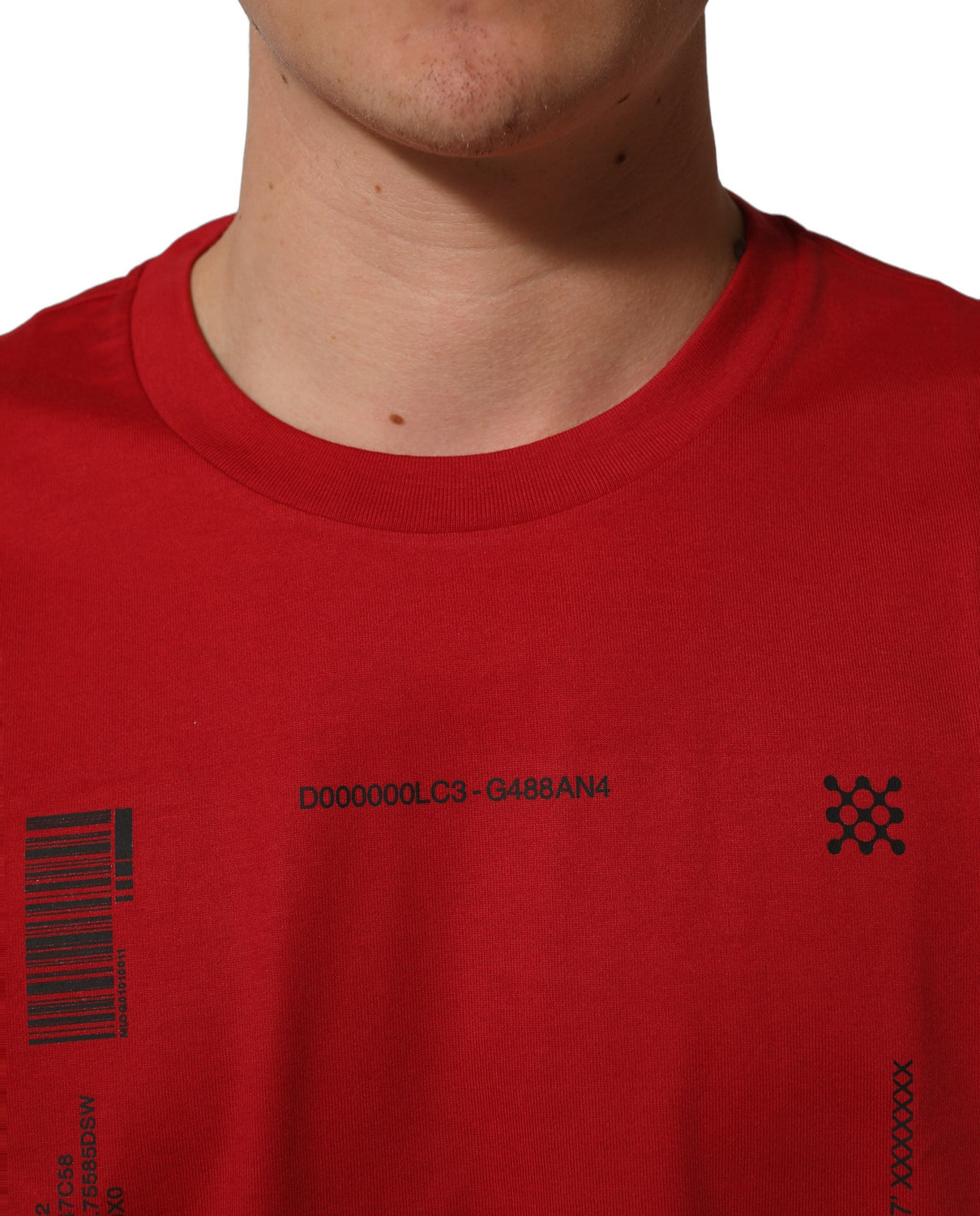 Red Cotton Graphic Print Crew Neck T-shirt