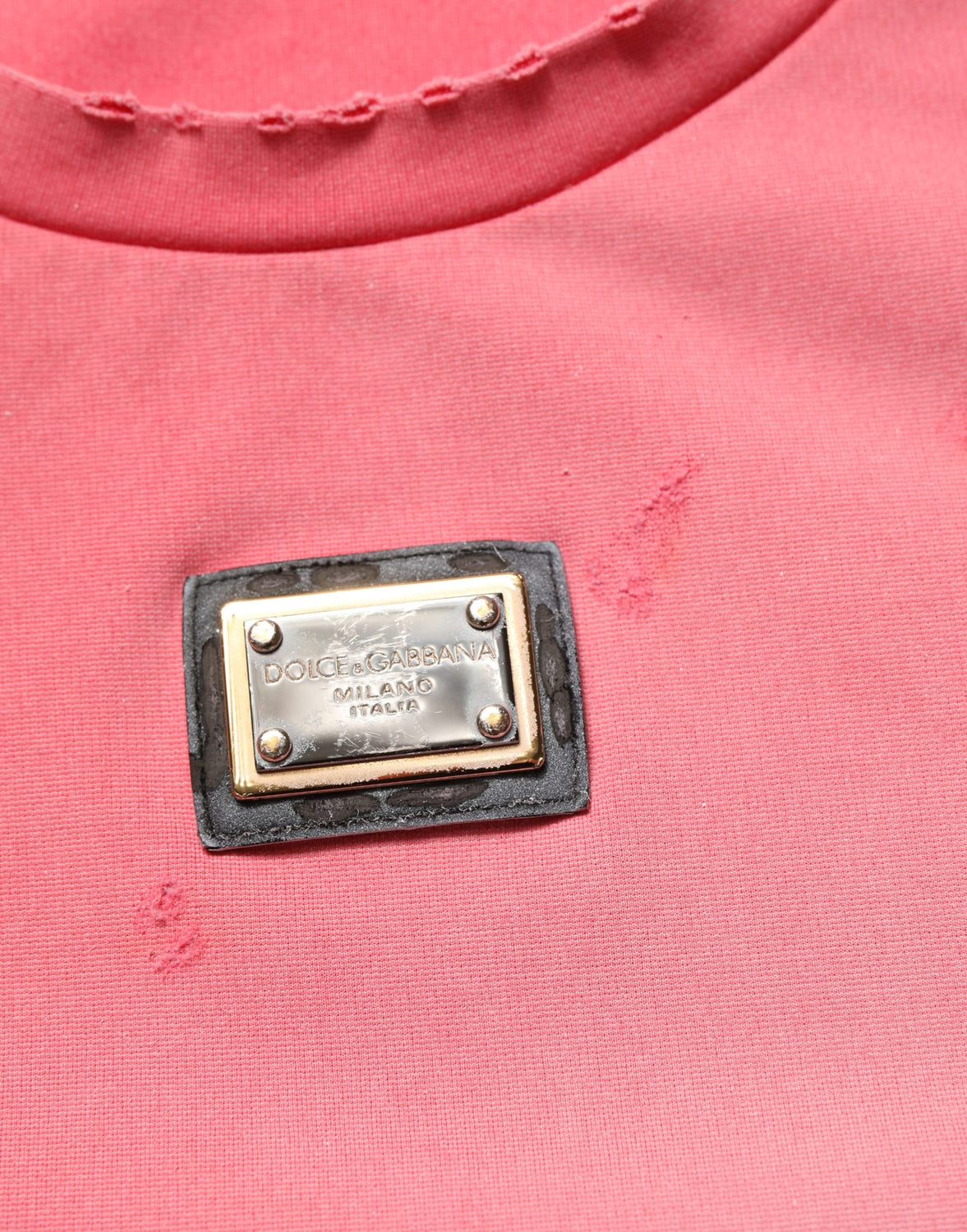 Pink Re-Edition Distressed Crew Neck T-shirt