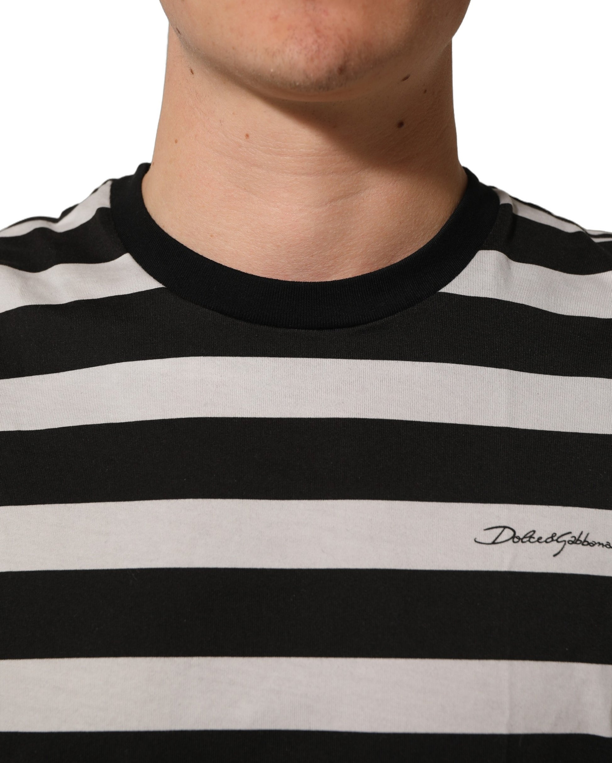Black White Stripes Cotton Sleeveless T-shirt