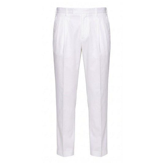 White Cotton Men Pant
