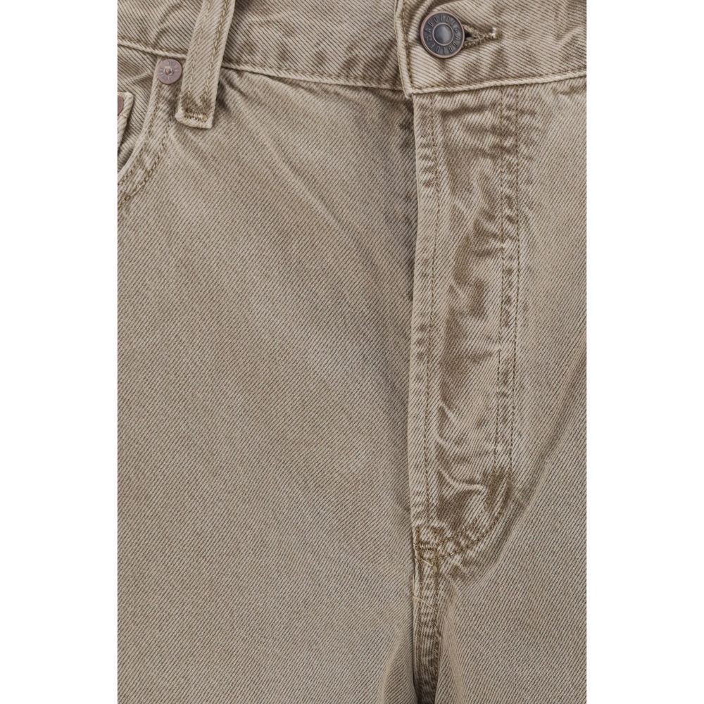 Brown Cotton Casual Pants