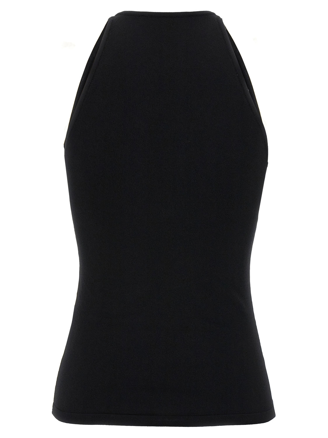 Black Viscose Sleeveles T-Shirt