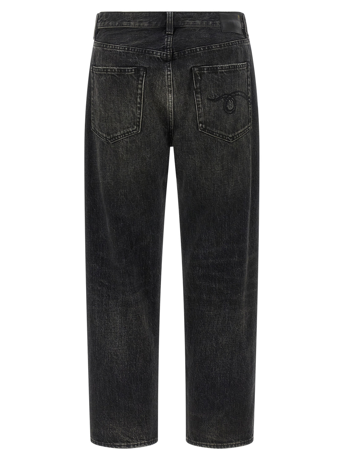 Black Cotton Straight-Leg Jeans