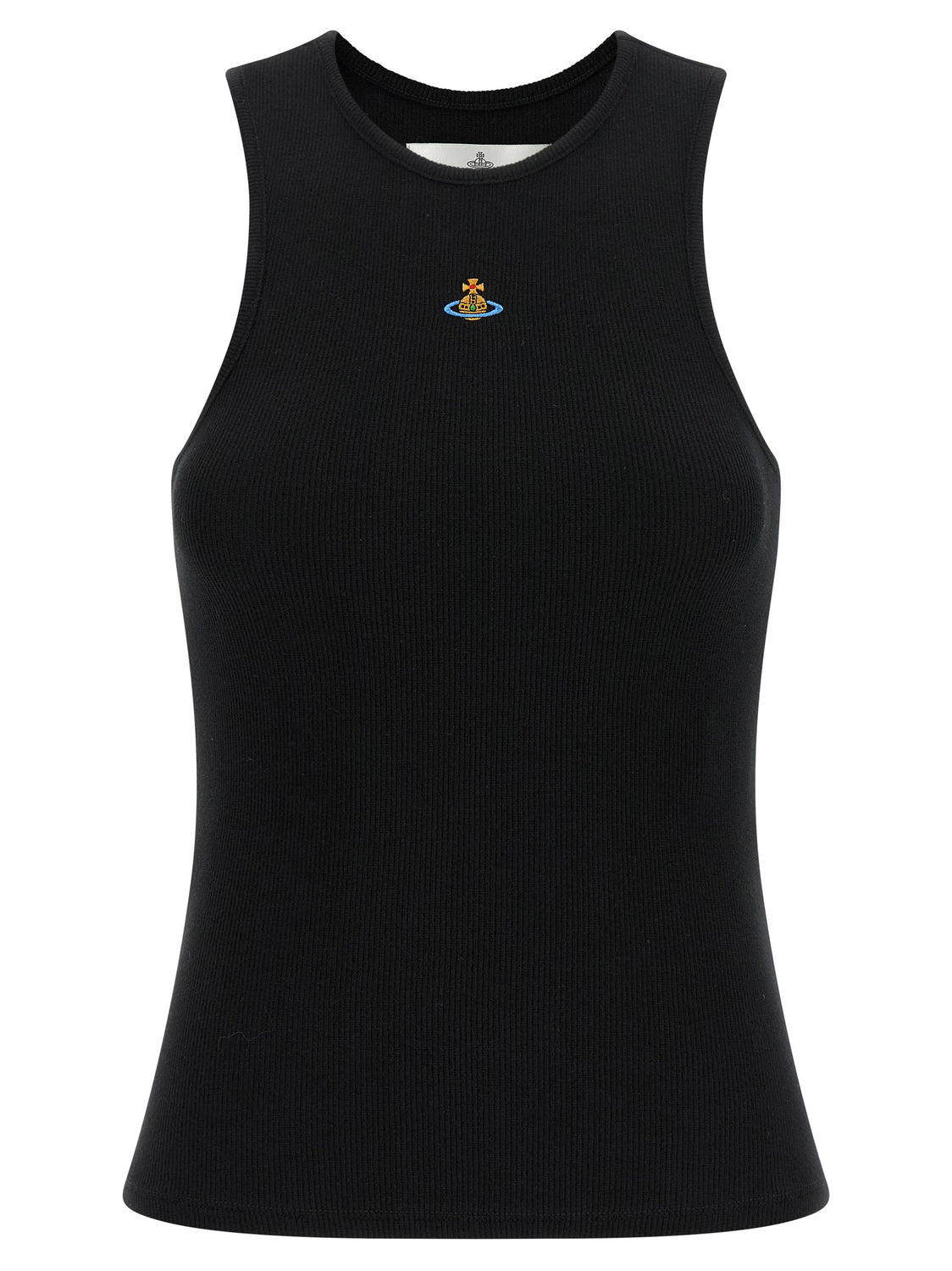 Black Cotton Sleeveles T-Shirt