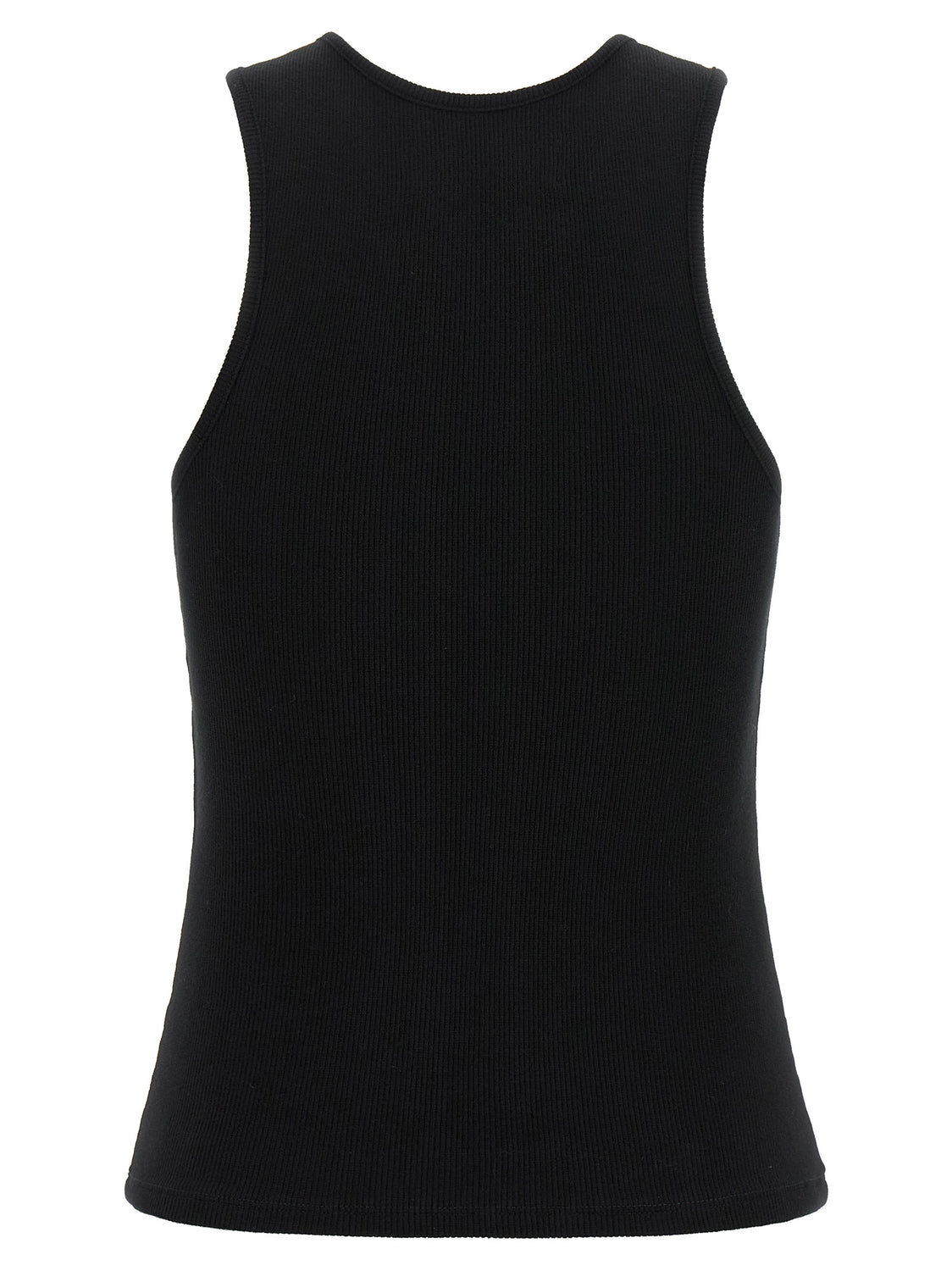 Black Cotton Sleeveles T-Shirt