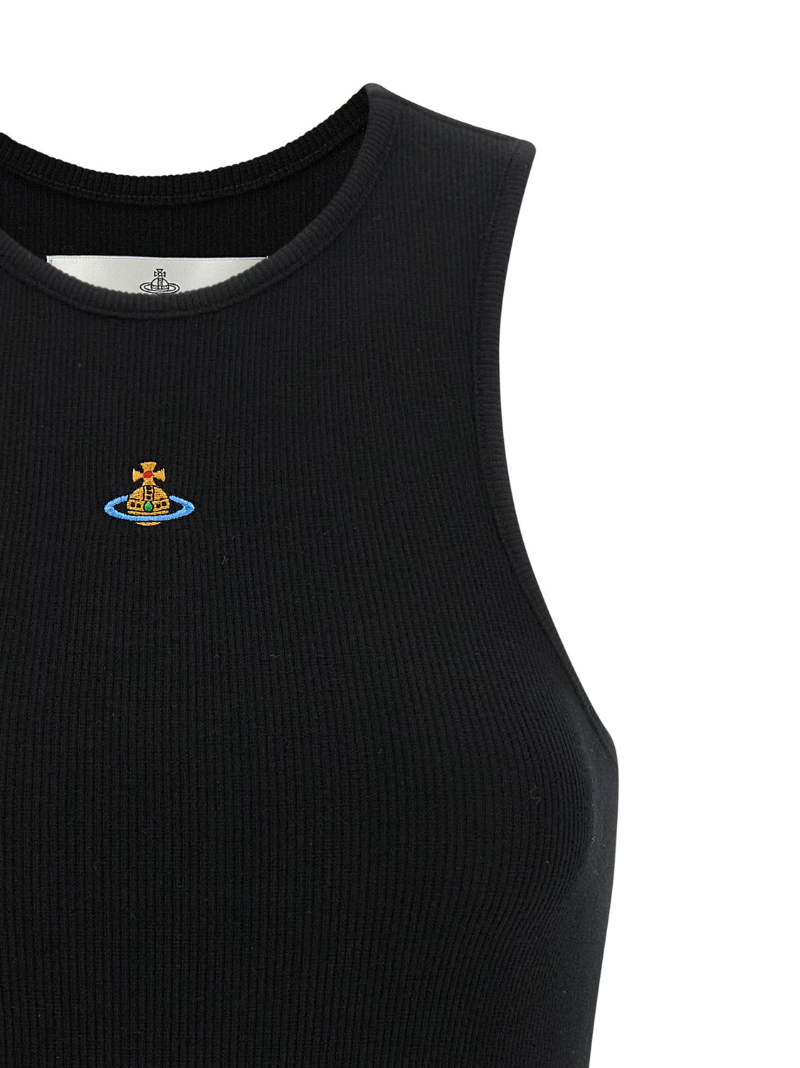 Black Cotton Sleeveles T-Shirt