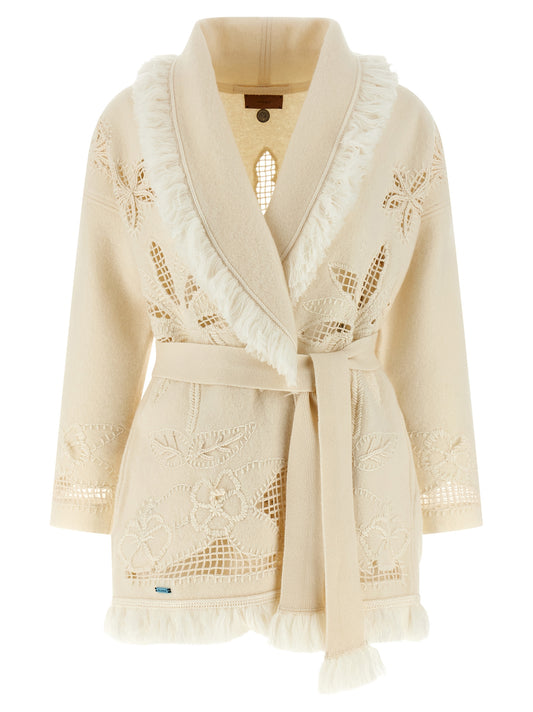 White Virgin Wool Cardigan