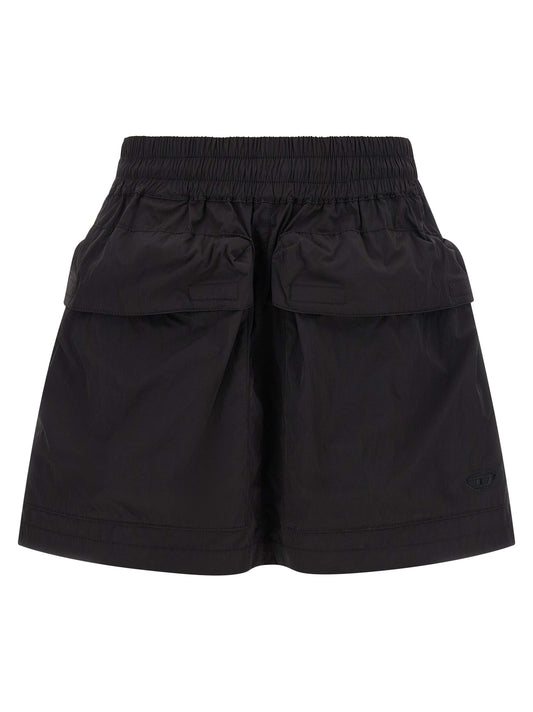Black Polyamide Long Skirt
