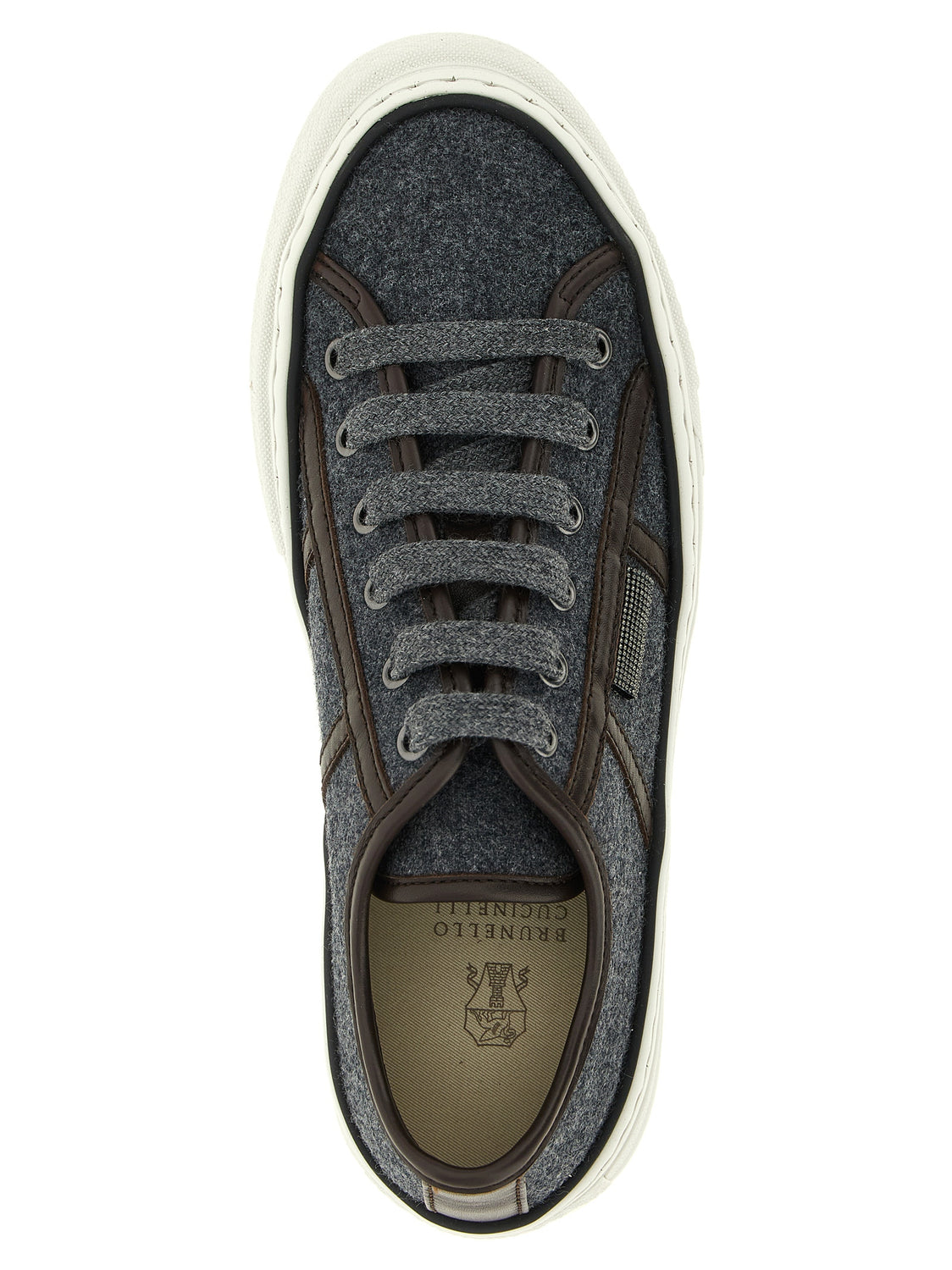 Gray Virgin Wool Low Top Sneakers