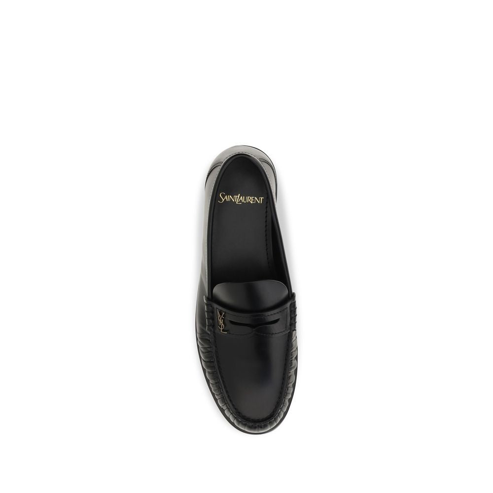 Black Calf Leather Bos Taurus Slip-On Loafers