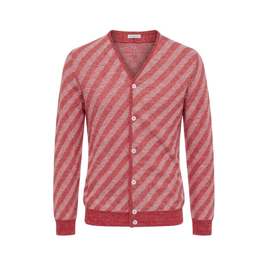 Red Linen Men Cardigan