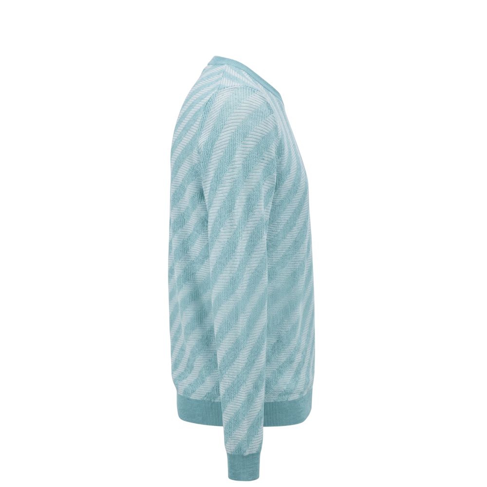 Light Blue Linen Men's Sweater