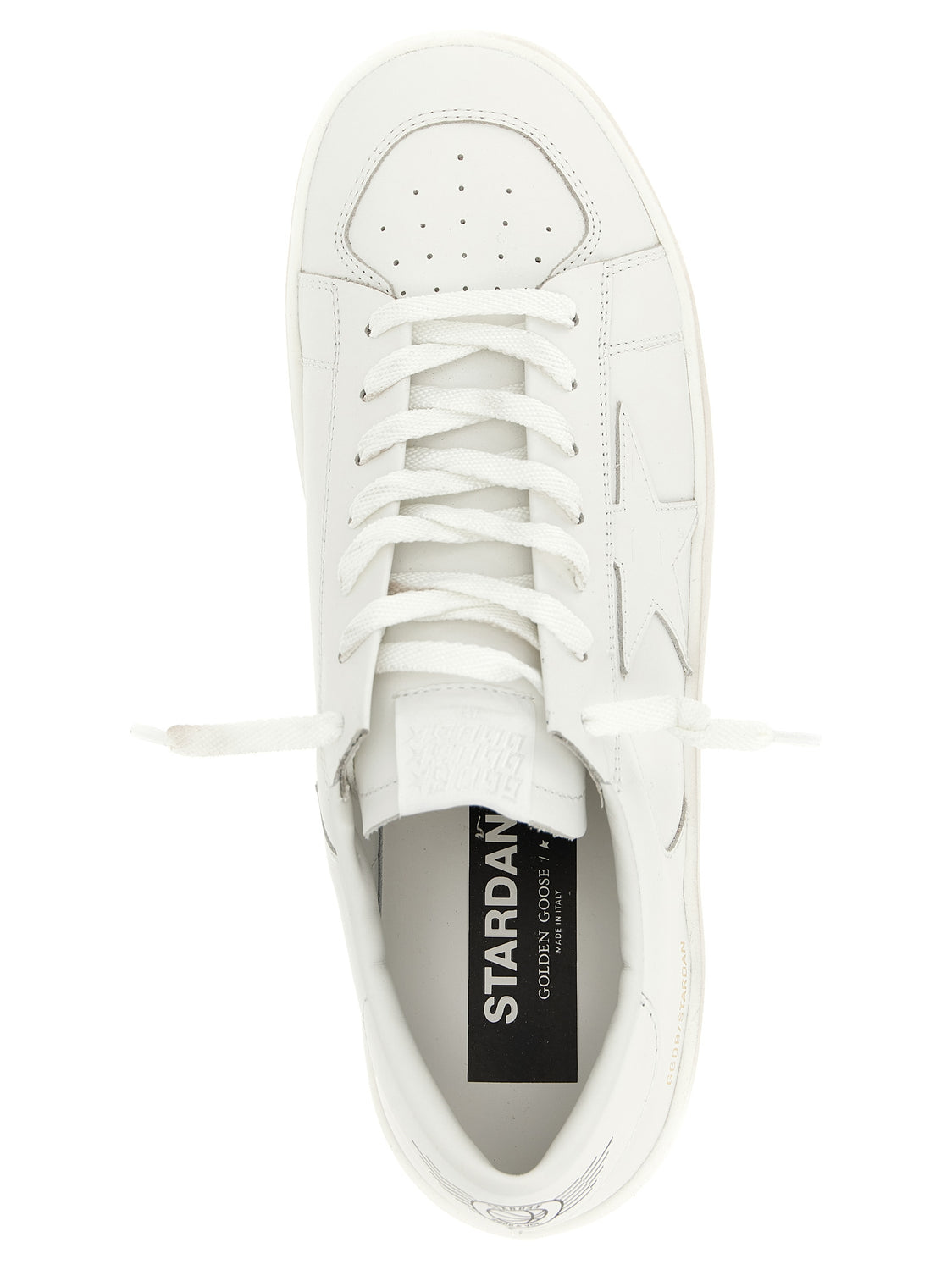 White Cowhide Low Top Sneakers