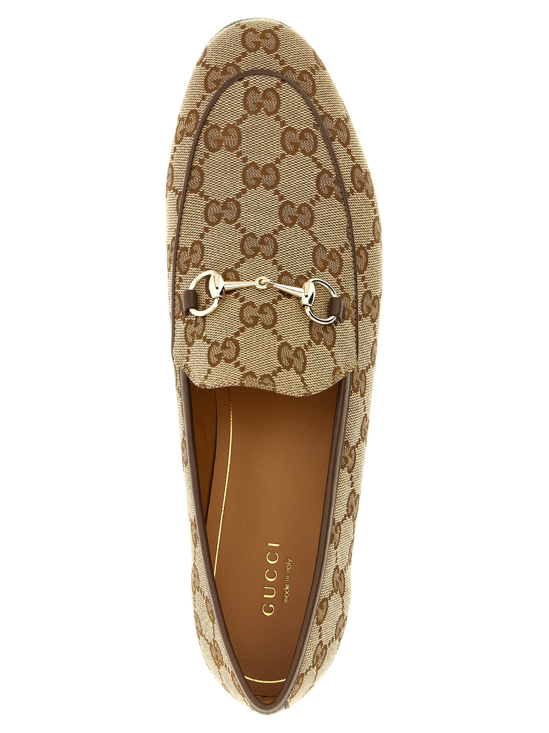 Beige Polyester Slip-On Loafers