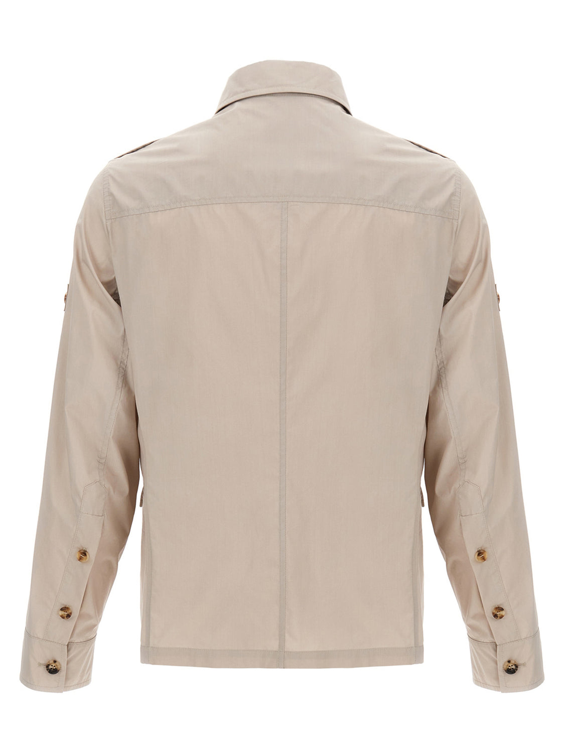 Beige Cotton Full-Length Jacket